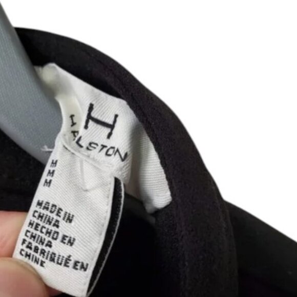 Halston black surplice sheath timeless dress size M - Picture 4 of 6